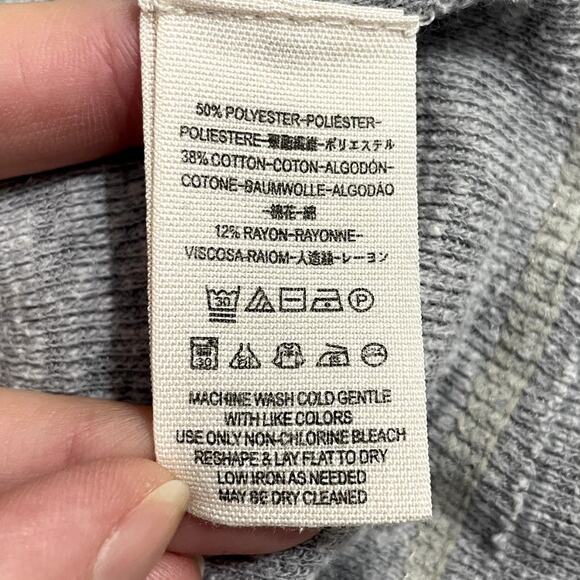 Free People Thermal Off Shoulder Henley Tunic Top Gray Women's Size Medium - Picture 12 of 12